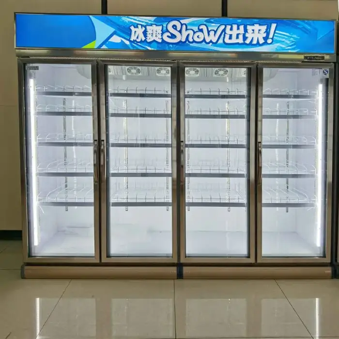 Supermarket Glass Door beverage display Deep Display  Refrigerator Freezer