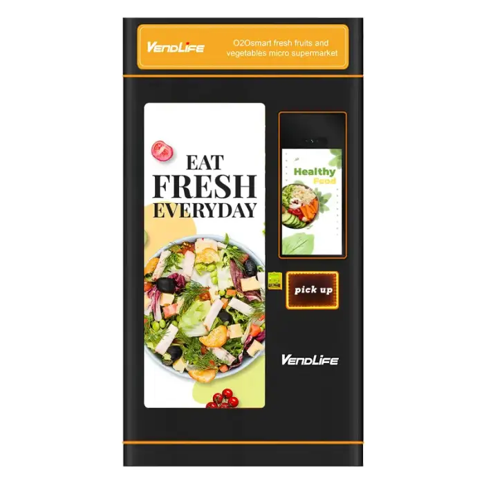 23.6 Inches Touch Screenand Ads Vendlife Vending Machine For Chicken, fish, shrimp, crab Supermarket Manufacturer