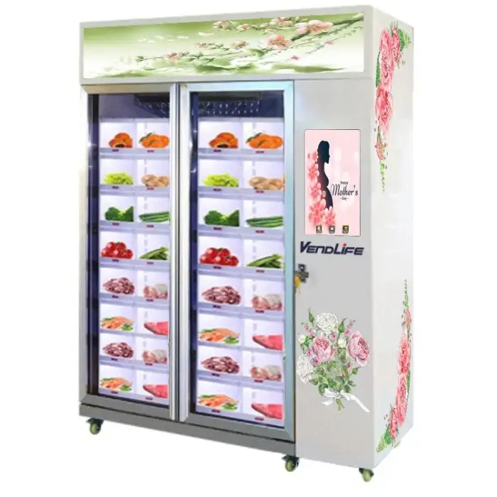 Fresh Vendlife Intelligent Food Drink Snack Flower Locker Vending Machine with Refrigeration System