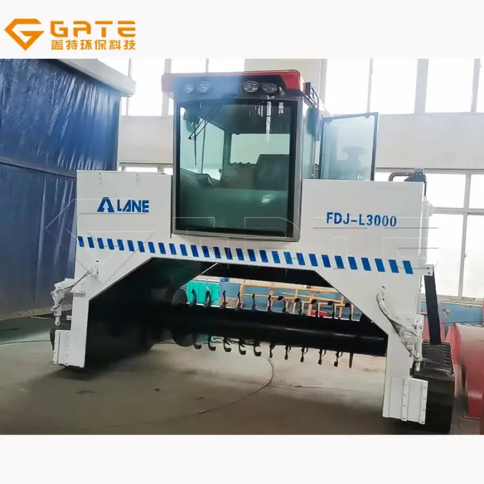 GATE  Windrow Composting Equipment Compost Making Organic Fertilizer Production Line fertilizer Machine composteur Industriel