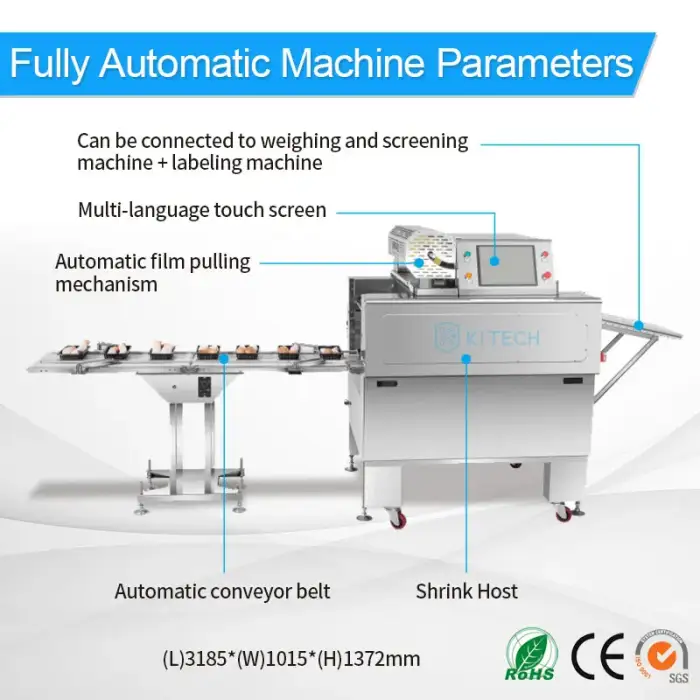 Automatic Cling Film Vegetable Meat Chicken Wrapping Packing Machine for Fresh Chicken Packaging