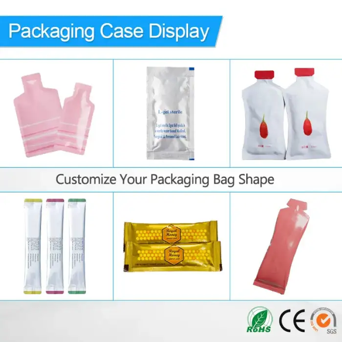 Small vertical automatic syringe pump metering sachet sport gel packing machine