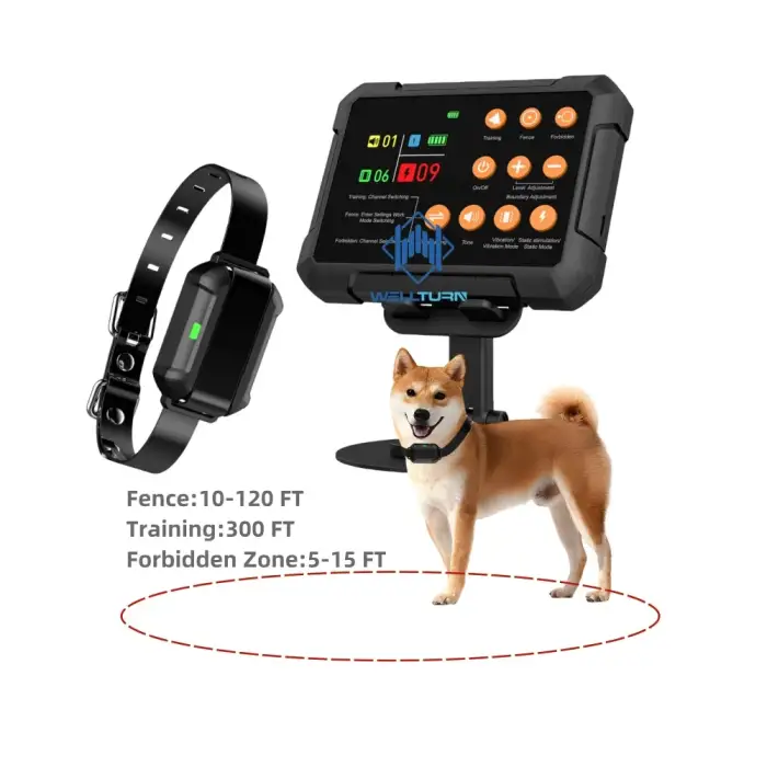 Patented 10-120 FT Electric Dog Collar Fence System Indoor Outdoor Wireless Dog Fence Shock Pet Training Supplies