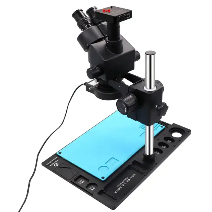 EMS-01 3.5X-90X Simul-Focal Trinocular Stereo Microscope Industry Microscope Video Camera For Mobile Phone Repair