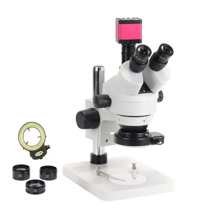 3.5X-90X Trinocular Microscope Stereo Microscope Kit 14MP USB Microscope Camera with 144 LED Light and Stand for PCB Repair