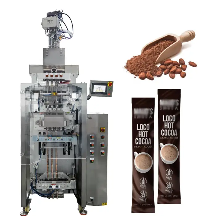 Multi Lane Back Seal Stick Cocoa Milk Juice Powder Packaging Machine