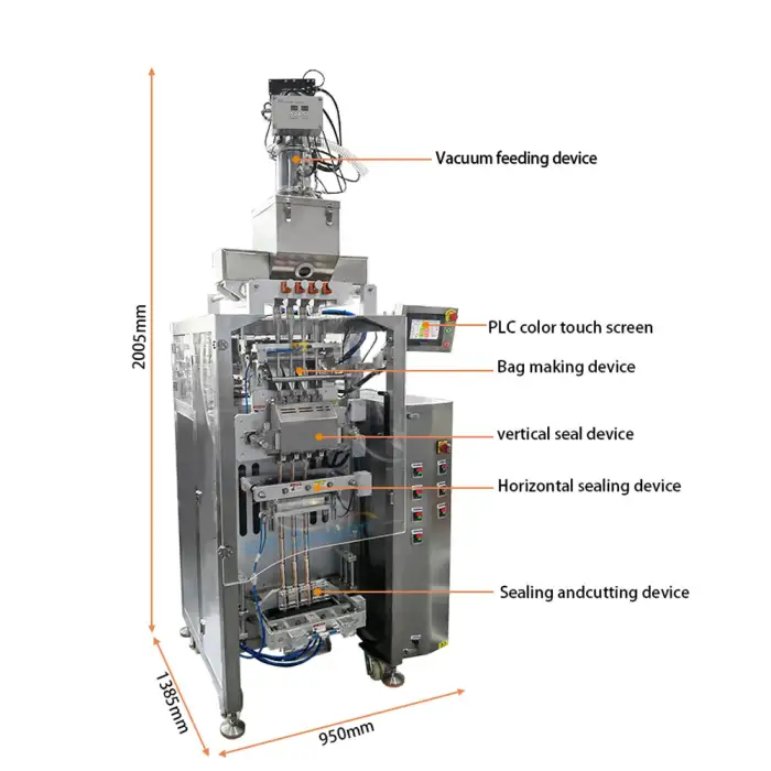 Multi Lane Back Seal Stick Cocoa Milk Juice Powder Packaging Machine