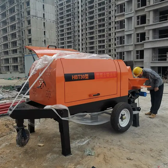 Concrete Pump Machine  With Diesel Engine Trailer Mounted