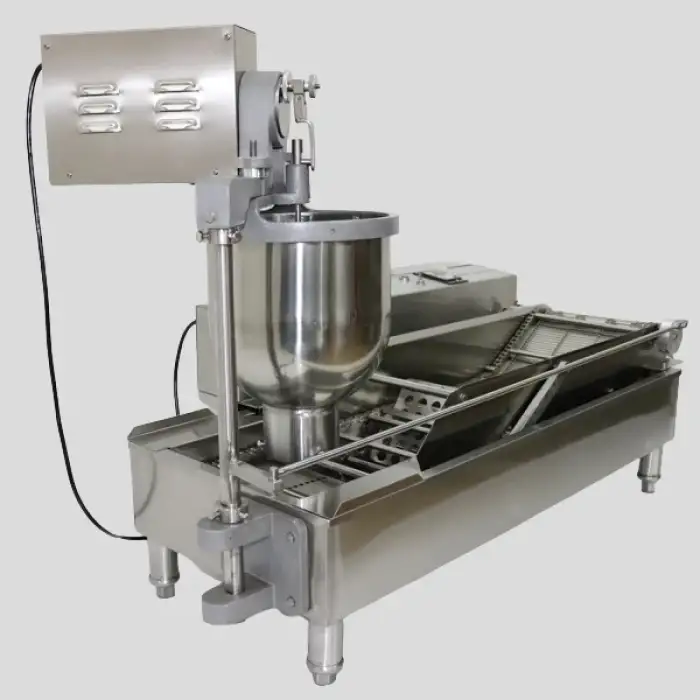 Electric dual row automatic donut making machine with 3 moulds