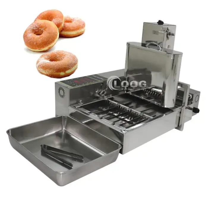 Automatic 4 Row Donut Fryer Maker Electric 110V 220V Doughnut Making Equipment LBD4 Commercial Mini Donut Machine