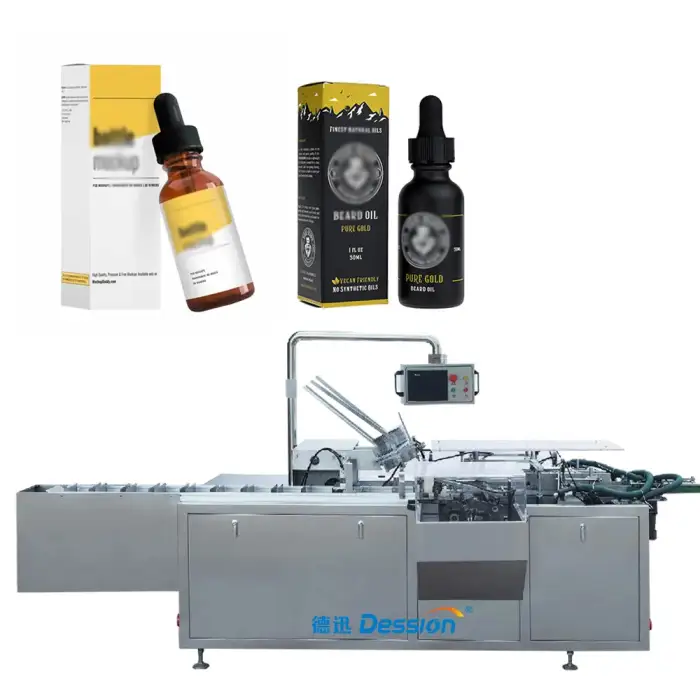 Fully Automatic High Speed Carton Box Packing Machine For Skincare Essential Oil Emulsion Bottle