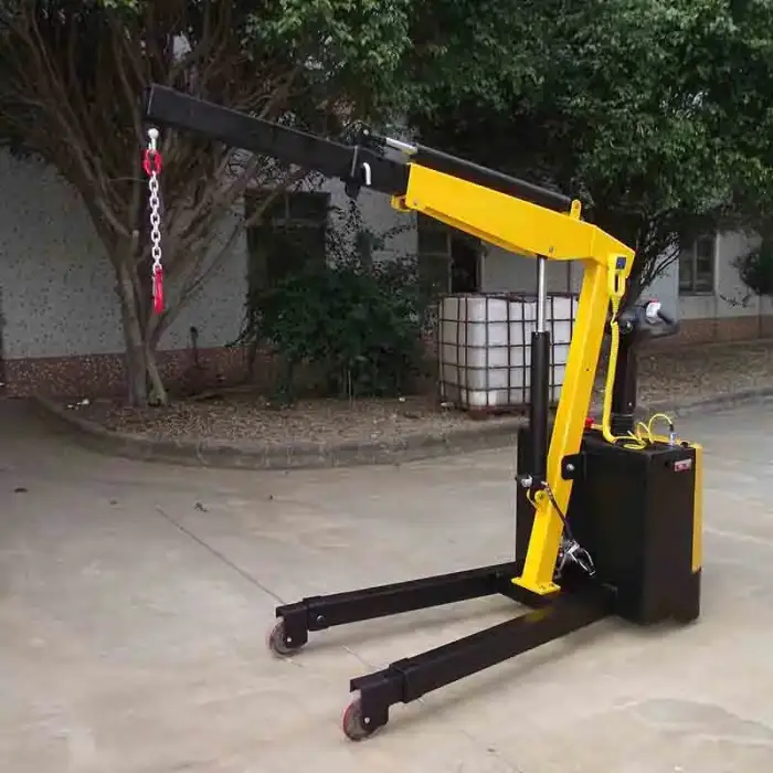 3 Wheels Portable truck Crane Electric Mobile Floor Crane 1200kg 1.2 Ton Construction Telescopic Boom