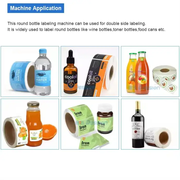 Table Top Labeling Machine Automatic Salt Spice Food Small Round Bottle Labeling Machine