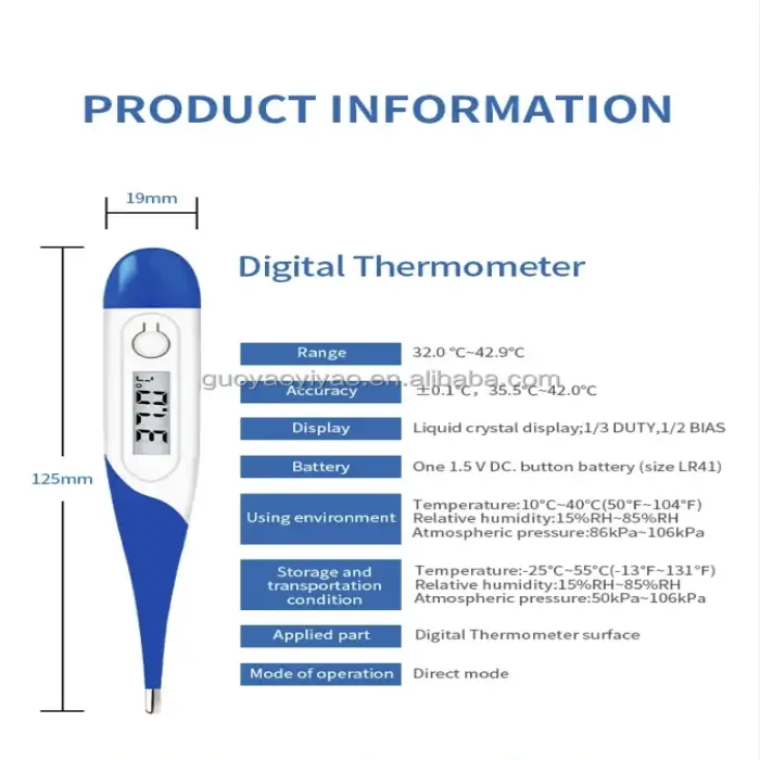 Oral Thermometer Flexible LCD clinical electronic digital body thermometer