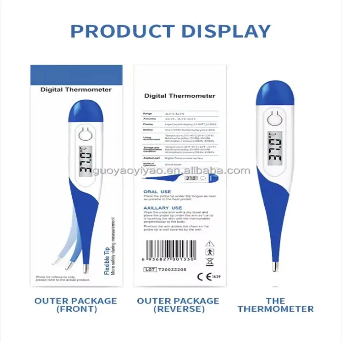 Oral Thermometer Flexible LCD clinical electronic digital body thermometer