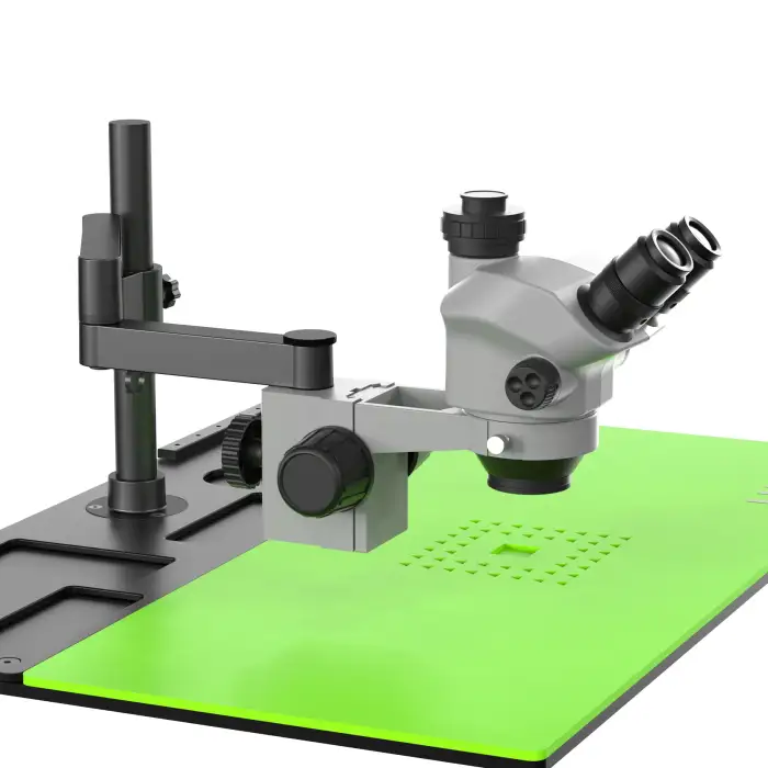 LUOWEI WCI3 7-50X Trinocular microscope with 360 degree rotating microscope stand and Metal base plate for mobile phone repair