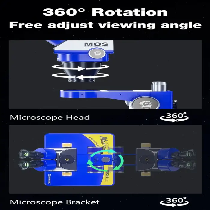 MECHANIC Trinocular Stereo Microscope MOS300- B11 HD Electronic Magnified 6-45X Continuous Zoom Stereo Trinocular CTV Adaptor