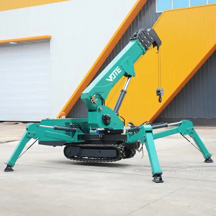 8 ton spider crawler crane with hydraulic telescopic outriggers small crane offer Narrow work