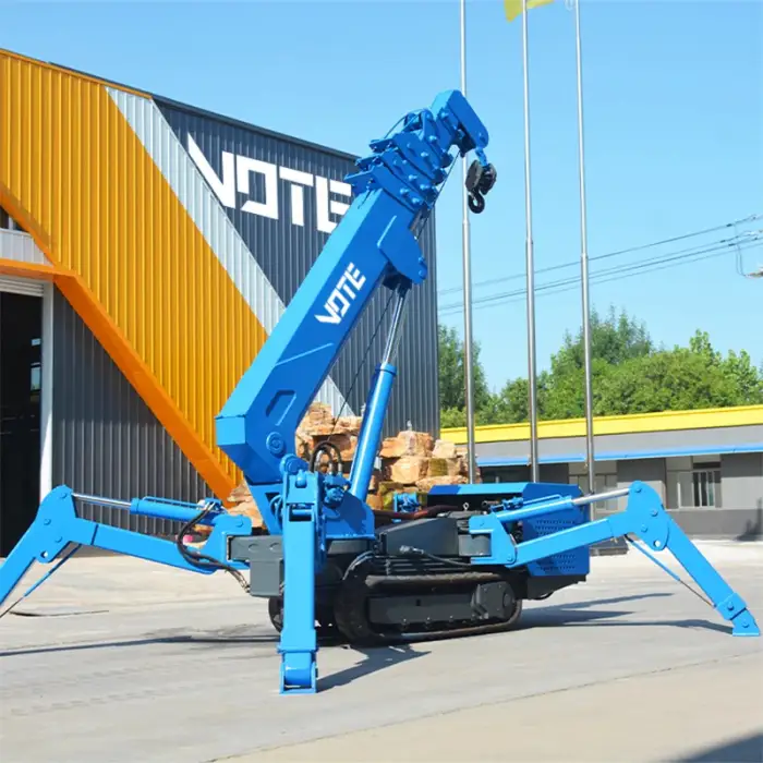 8 ton spider crawler crane with hydraulic telescopic outriggers small crane offer Narrow work