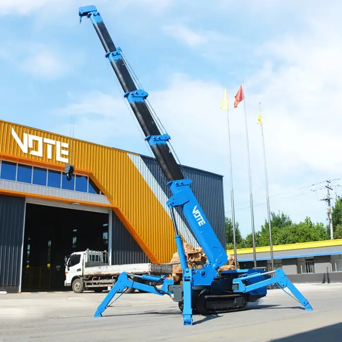 8 ton spider crawler crane with hydraulic telescopic outriggers small crane offer Narrow work