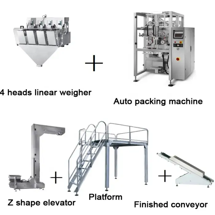 4 heads  linear weighers for packaging machine