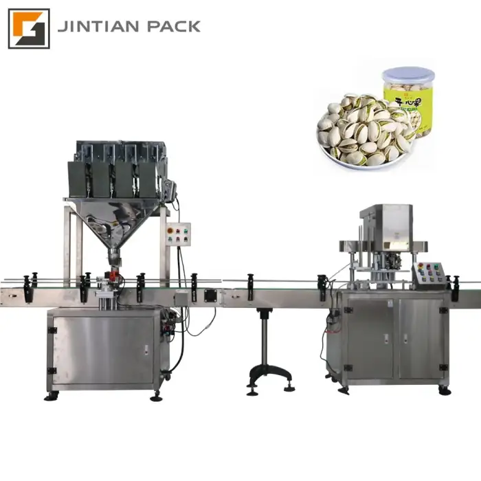 1-5000g automatic milk coffee flour powder filling can seaming machine