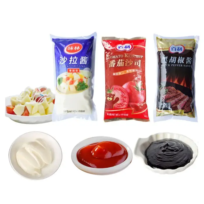 Automatic plastic bag liquid sauce Soup peanut butter packaging machine