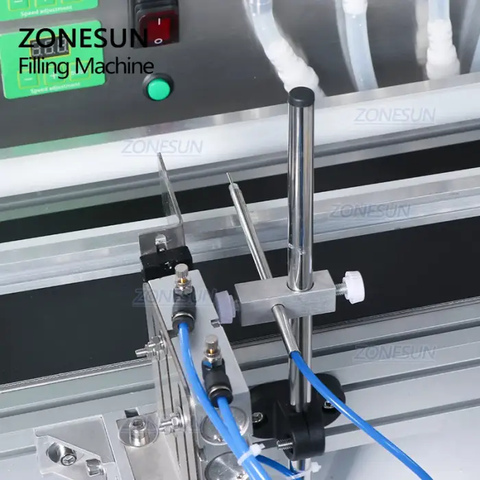 ZONESUN ZS-DTMP6 Six-head Magnetic Pump Liquid 1 Liter Small Scale Glass Bottle Filling Machine With Conveyor