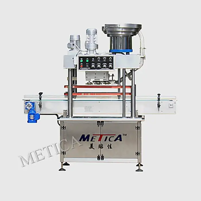 Automatic linear pet  and glass bottle screw capping closing machine