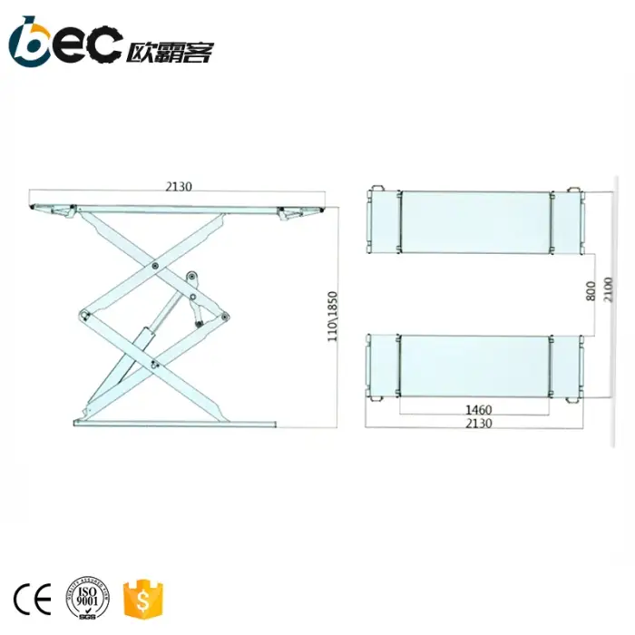 OBC-TS3500 Mechanical workshop tools small hydraulic scissor lift garage tools and equipment