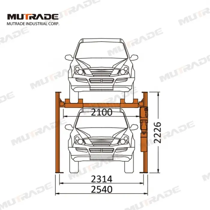 2 Floor 4 Post car stacker Mechanical Garage vertical Car Parking Lift