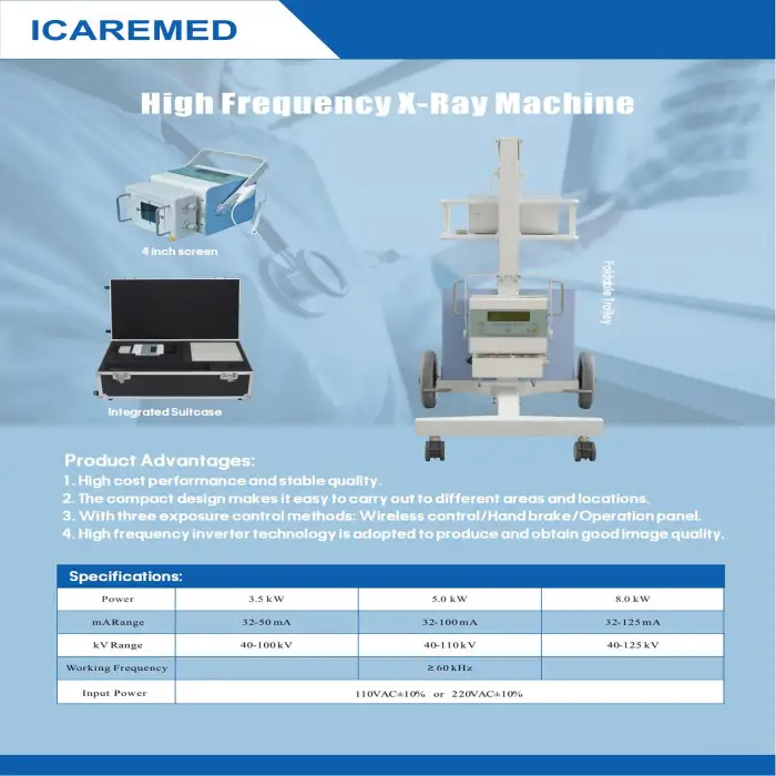 3.5kw Mobile X-ray Digital Portable X-Ray Machine with DR Panel