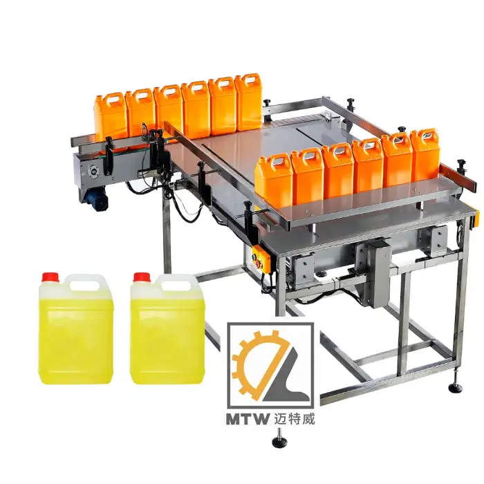 MTW HDPE & plastic motor oil automatic bottle feeding conveyor table with good performance