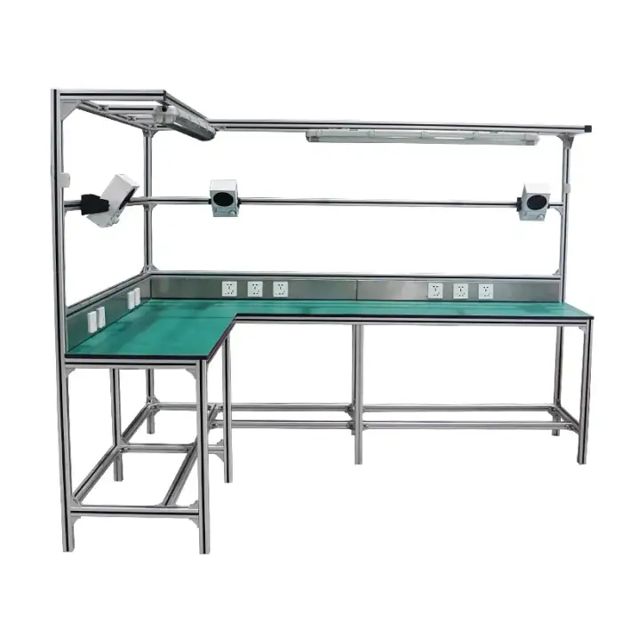 OEM Industrial mechanical work bench metal garage workbench with led lighting