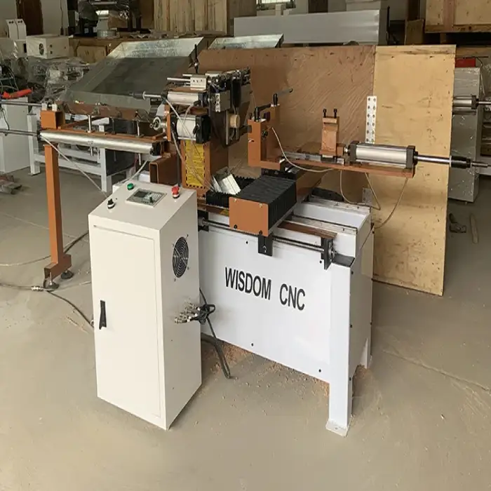 Wisdom CNC Automatic Feeding Digital display mini automatic cnc wood lathe variable speed machine turning for sale price