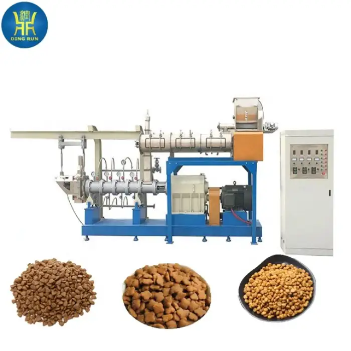 Best large output auto dry dog food extrusion machine pet feed processing line extruder machinery