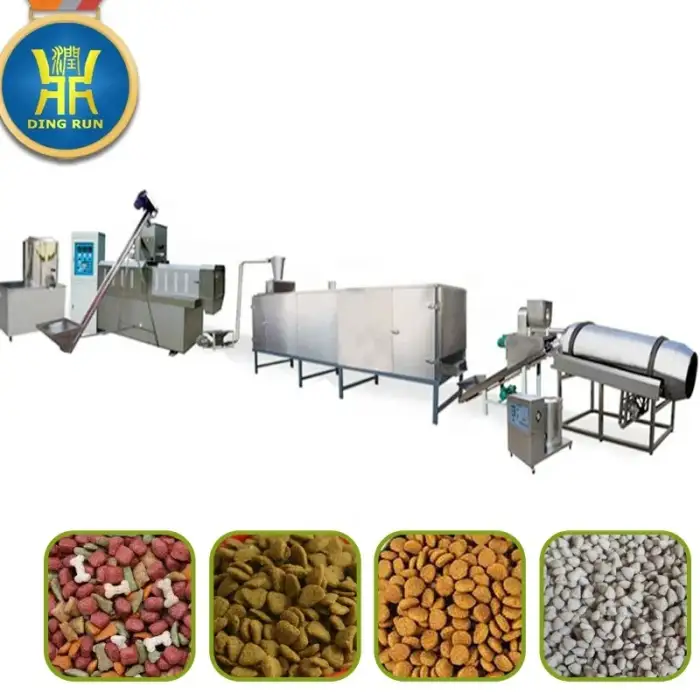 Best large output auto dry dog food extrusion machine pet feed processing line extruder machinery