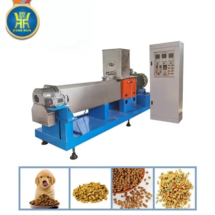 Best large output auto dry dog food extrusion machine pet feed processing line extruder machinery