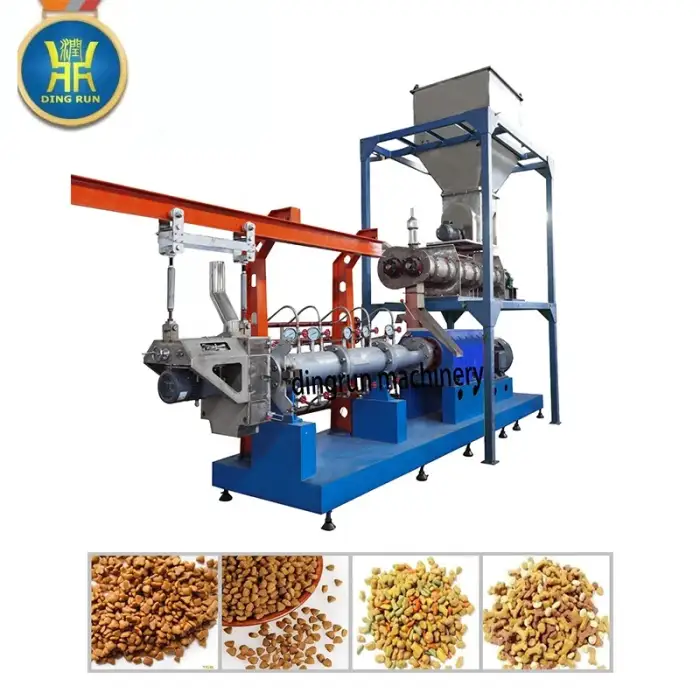 Best large output auto dry dog food extrusion machine pet feed processing line extruder machinery