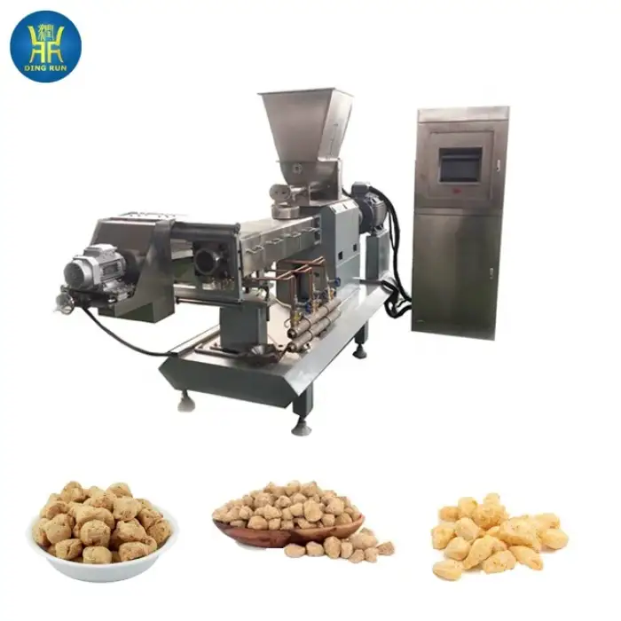 twin screw extruder textured soya meat making machine soy protein production line