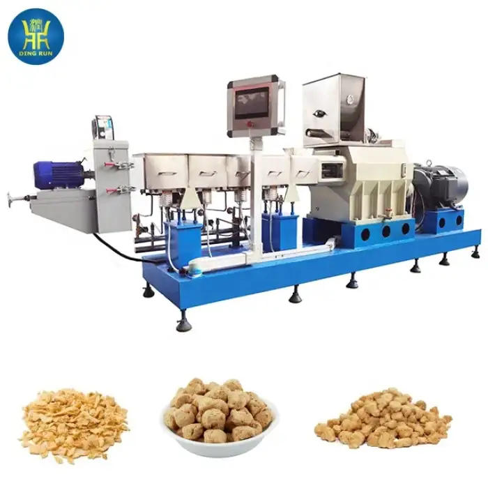 twin screw extruder textured soya meat making machine soy protein production line