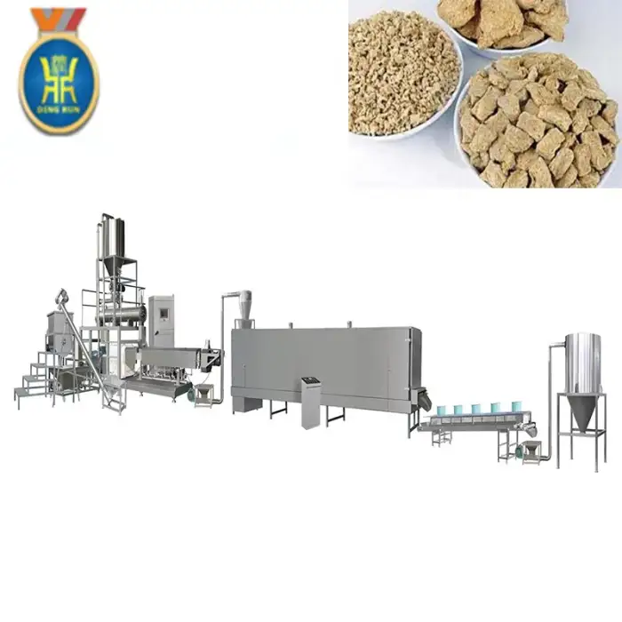 twin screw extruder textured soya meat making machine soy protein production line