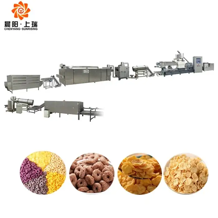 Full automatic cereals cornflakes processing line corn flakes equipment