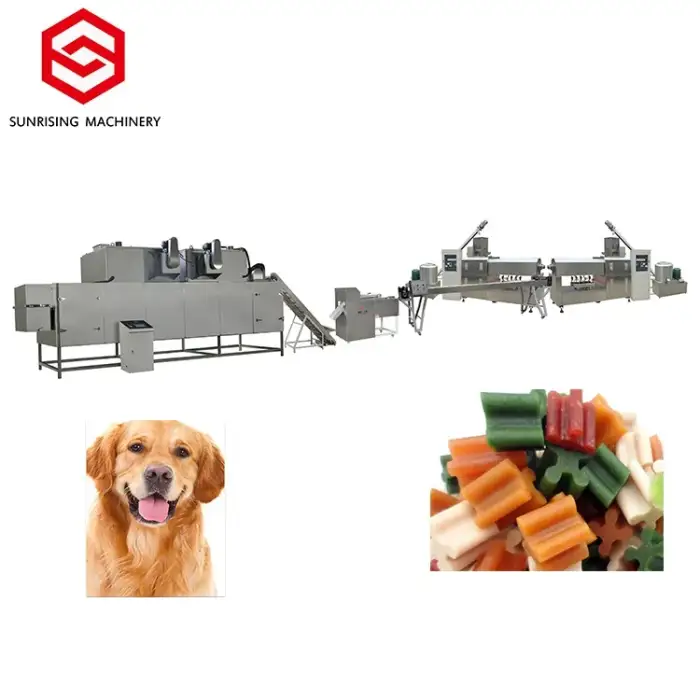 Fully Automatic Single Double Color Dog Treats Making Machine Pet Dog Chewing Machine