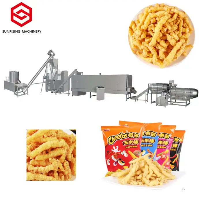 Industry maize frying kurkure cheetos sticks corn curls snacks nik naks extruder