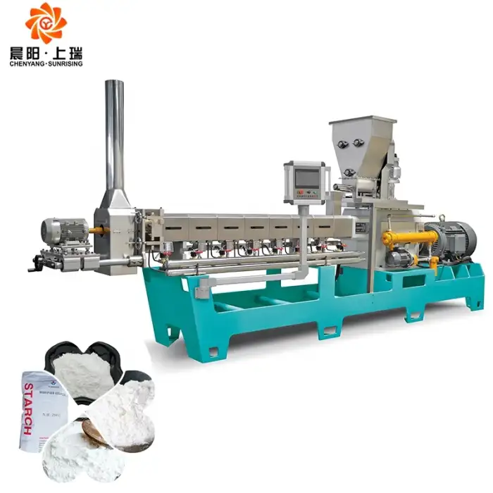 Double screw extruder full production line pregelatinized modified starch making machine