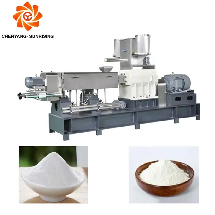 Double screw extruder full production line pregelatinized modified starch making machine