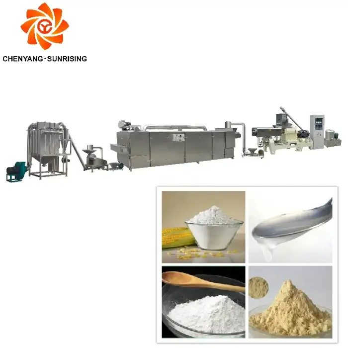 Double screw extruder full production line pregelatinized modified starch making machine