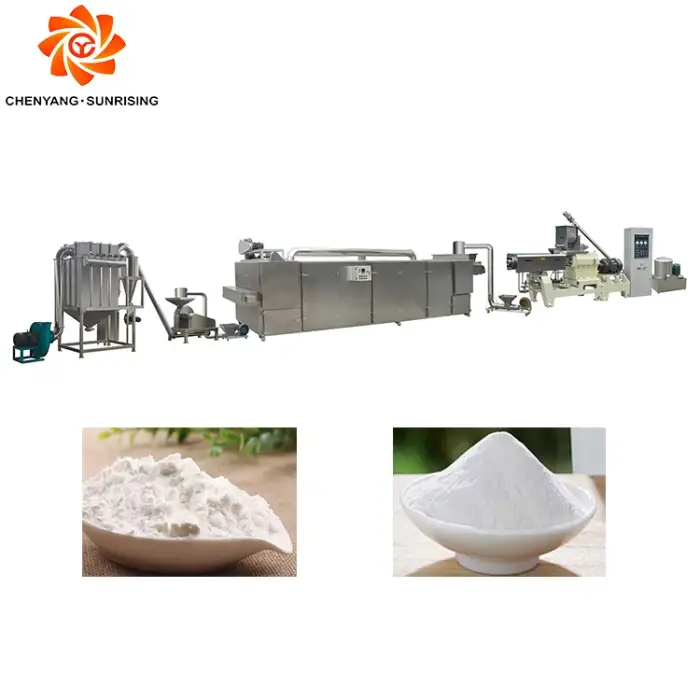 Double screw extruder full production line pregelatinized modified starch making machine