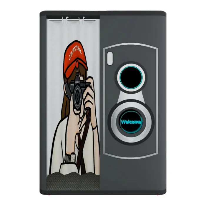 Selfie Photo Booth Sticker Customize Get Your Own Photobooth Kiosk Led Cabin Selfie Photo Booth 3D Album Kiosk Photobooth